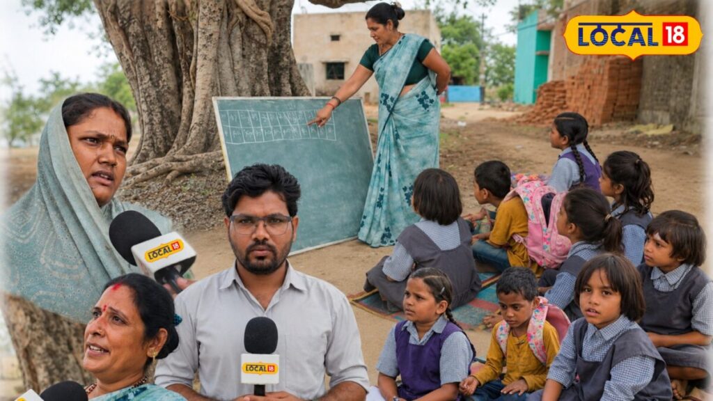 पीपल पेड़ के नीचे चल रहा सरकारी स्कूल, बच्चों का नाम कटवाने को मजबूर पैरेंट्स